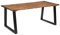 Tidyard Industrie-Stil Esstisch Gartentisch Holz Baumtisch Holztisch Garten Massivholz Akazie 180 x 90 cm
