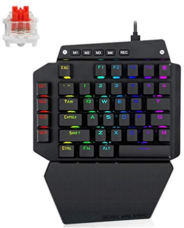 BIlinli K700 Einhand-Tastatur für mechanisches Spielen RGB-LED-Hintergrundbeleuchtung Outemu-Schalter Volltastenmakro Definiert 44 Tasten LOL/Wow / dota2 / PUBG/CF.