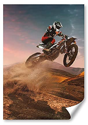 DV DESIGN 1 x A4 Poster Art Print - Motocross Bike Jump Motorbike Wall Art Paper Posters Large Picture Graphic Photo #12452