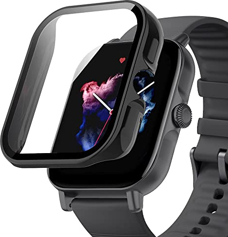 SeNool Hülle für Amazfit GTS 3, Harter PC Schutzhülle-Schwarz | [9H Härte, Stoßfest, Anti-Kratzen], Rundumschutz, Hartschale Smartwatch Bumper Schutzhülle für Amazfit GTS 3