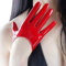 DooWay Damen Sexy Kurze Lederhandschuhe Glänzend Rot Faux Lack PU Half Palm Kleid Kostüm Cosplay Handschuhe 13 cm