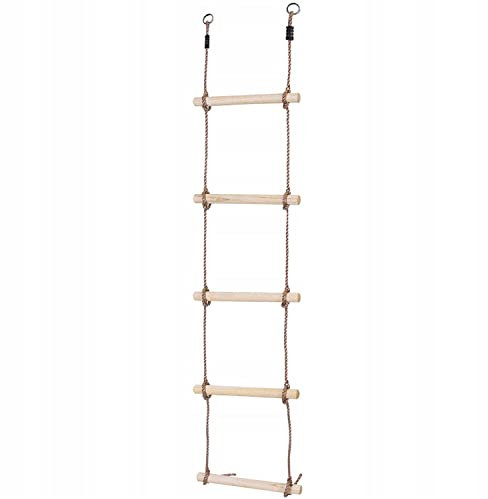 Greenmill GR0127 Holzleiter mit 5 Stufen Leiter mit Fünf Holzsprossen Höhe 1,8m Kletterspielzeug