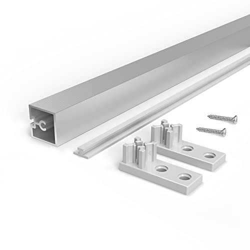 Emuca - Kit de travesaño Albeam para muebles de cocina, Atornillar, Anodizado mate, Aluminio y Plástico