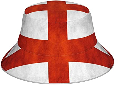 456 Unisex Bucket Hat St George's Cross England Flagge Schwarz Boonie Hat Herren Damen Uv Schutz Fischerhüte Wasserdicht Sommerhut Für Jagen Outdoor Sommer Hiking