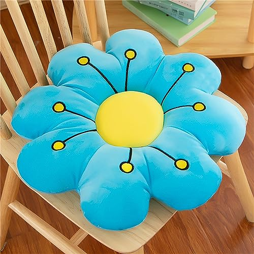 YILANLAN Niedliches Blumenkissen Winterplüschkissen lässiges Bürokissen Sofakissen einfache Raumdekoration (45cm*45cm, Blue)