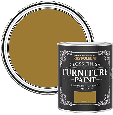 Rust-Oleum Yellow Furniture & Skirting Board Paint in Gloss Finish - Wet Harvest 750ML