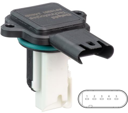 DELPHI AF10381-12B1 Luftmassenmesser/Luftmengenmesser LMM 12V 5-Polig Kompatibel mit BMW 3 Touring E91 13627551638 13627585680