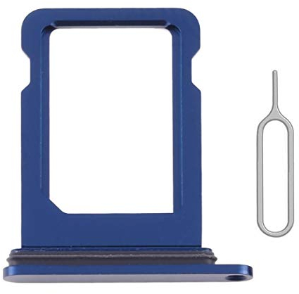 Perzework SIM-Kartenfach Halter Slot Ersatz für iPhone 12 (blau) mit wasserdichtem Gummiring und Auswurfstift (Single Sim Version)