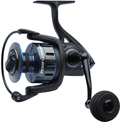 PENN Combat III Angelrolle Spinnrollen Meeresangeln Vielseitige Meeresangeln Rolle für Boot Kajak Ufer Spinning Jiggen Surfen und Allround-Einsatz Unisex Schwarz Blau 6000