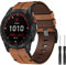 Kompatibel mit Garmin Fenix 7X Leder Armband, 26mm Ersatzarmband Verstellbare Uhrenarmband Quick-Fit Armband für Garmin Fenix 8 51mm/Fenix 6X Pro/Fenix 6X/Fenix 5X Plus/Fenix 5X/Fenix 3/Fenix 3 HR