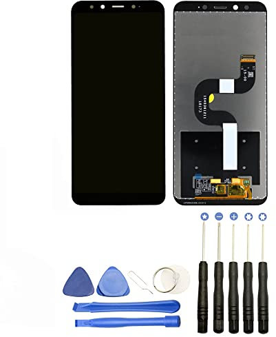 JUANIO Pantalla Completa: Vidrio táctil+ Pantalla LCD Compatible con Xiaomi Mi A2 5.99 Negro + Herramientas