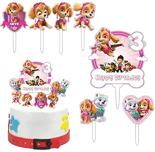 7 Stück Tortendeko,3 Jahre Acryl Kuchen Deko,Muffin Deko Geburtstag,Happy Birthday Tortendeko Junge,Cupcake Topper,Cake Decoration,Geburtstag Deko Kuchen für Junge Mädchen Themen Party