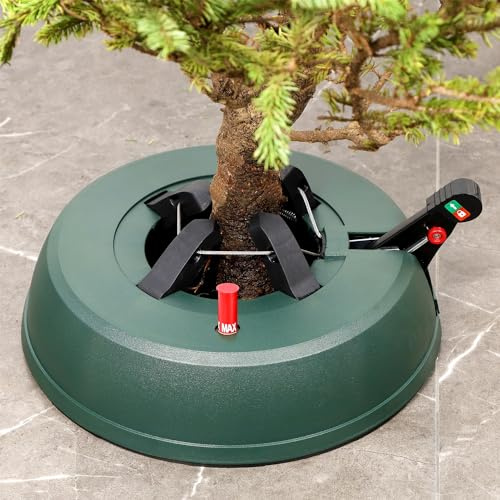 Blissun Support de sapin de Noël avec réservoir d'eau, pince rapide, pédale, indicateur de niveau d'eau, convient aux arbres de 2,1 m