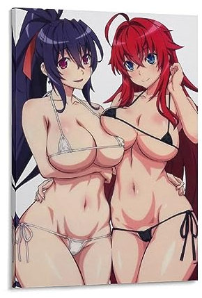 Anime High School DxD Himejima Akeno Rias Gremory Poster Wandkunst Malerei Leinwand Drucke Dekor Poster Kunstwerke 61 x 91 cm