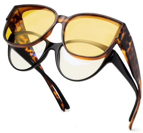 Face Shadow Nachtsichtbrille für Autofahrer, Polarisierte Nachtfahrbrille Damen Herren, Nachtbrille zum Autofahren, Night Driving Glasses Ultra Leicht