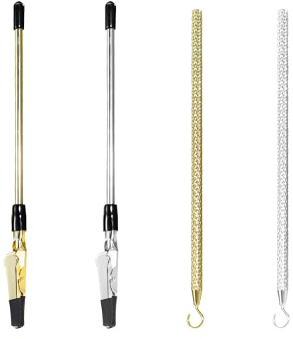 Realand 4Pcs Bracelet Helper Tool Bracelet Hooks, 2 Kinds Metal Bracelet Helper to Put on Yourself, Non-Slip Bracelet Fastener Helper Necklace Jewelry Clasp Helper Assistant Tool