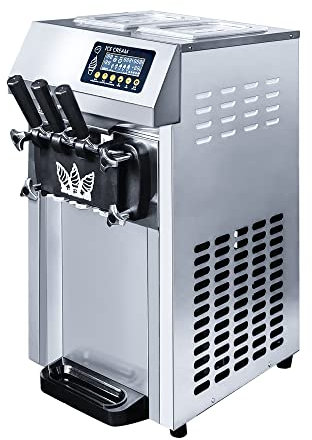 YOtat Macchina per gelato commerciale slushie 18L/H, macchina per gelato morbida da 1250 W, macchina automatica per isslushie, serbatoio da 8 l, 3 gusti