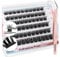 LASHVIEW Selbstklebende Wimpern, D Curl Press On Wimpern Set Vorgeklebte Wimpern Mit Applikator, Kein Kleber Kein Entferner Benötigt DIY Wimpernverlängerung Set 10-16mm (N10 60Pcs)