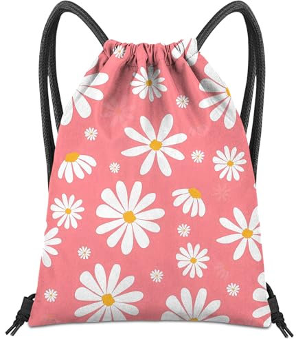 BHAHB Turnbeutel mit Kordelzug, für Fitness, Strand, Schwimmen & Reisen,Stylischer Nette Wasserdicht Sporttasche für Damen Mädchen Herren (Z4-Daisy)