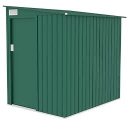 BillyOh Newton 4.9x6.4ft Garden Lean To Metal Shed Green - Rust & Corrosion Resistant Garden Storage Shed, Durable Galvanized Steel with Sloped Roof, Air Vents, Windowless Design, Sliding Doors
