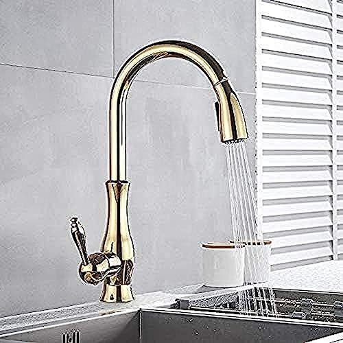 Wasserhahn, Wasserhahn, goldene poliermaschine, drehbar, modisches Design, sprühbehandlung, küchenspüle, Wasserhahn, Badezimmer, heiße küche und kalter Wasserhahn