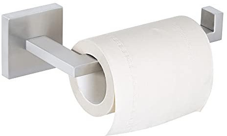 Mooche Porte Rouleau Papier Toilette, Longeur 15.5 CM, Papier Toilette Mural pour Salle de Bain/Cuisine, en Acier Inoxydable SUS 304, Antirouille et Pratique, Brossé(Carré)