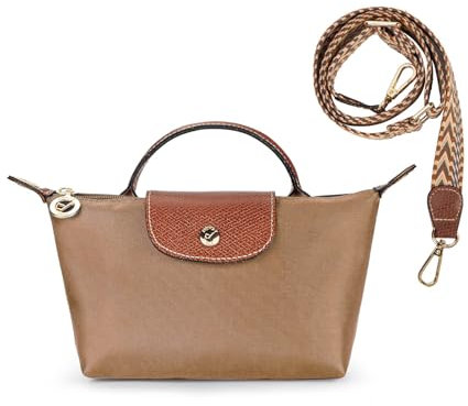 DOMAT Crossbody Tasche für Frauen, Chic leichte Geldbörse mit Leder Top-Griff, kompakte Clutch Bag, Schulter Handtasche (Düne)