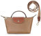 DOMAT Crossbody Tasche für Frauen, Chic leichte Geldbörse mit Leder Top-Griff, kompakte Clutch Bag, Schulter Handtasche (Düne)