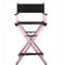 SJKJNK Küchenhocker Hoher Regiestuhl, zusammenklappbarer Make-up-Stuhl, hohe Barhocker mit Rückenlehne für Maskenbildner und Kunden, Tragkraft 250 lbs (Pink)