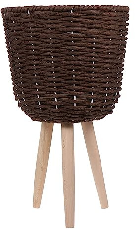 KITANDOVE Support De Fleurs Élégant en Bois Et Rotin Tressé pour Décoration De Chambre