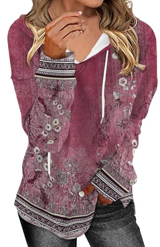 HOOUDO Sonderangebote Schnäppchen Lässiger Hoodie für jeden Tag für Damen mit Seitenschlitz, ohne Taschen und Kordelzug Familien Hoodie Set Sport Sachen Mädchen Warmes Lang Sale Angebote Bestellung