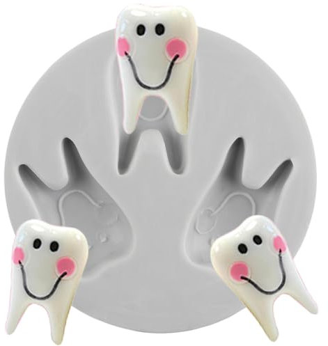 MINFEIDMS Zahn-Silikonformen, lustige Zähne, Fondantform Für Kuchendekoration, Cupcake-Topper, Schokolade, Blütenpaste, Süßigkeiten, Polymer-Ton