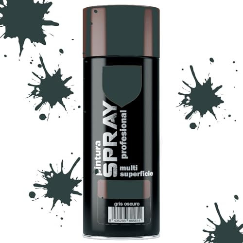 MORE FREE Pintura Spray Gris Oscuro de 400 ml Adecuado para las Superficies de Metal, Madera y Plástico Pack de 1 Unidad