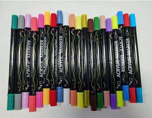 Acrylic Paint Pens - 40 Colors Dual Tip Acrylic Markers for Art & Crafts, No Shake Design Works on Wood/Fabric/Ceramic/Stone, Quick-Dry Waterproof Ink, Perfect DIY Gift for Artists & Adults