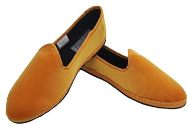 DeFonseca Friulane Women's Le Originali Velvet, Bicycle Bottom Shoes, Ballerinas for All Seasons, Saffron Yellow, 8 UK