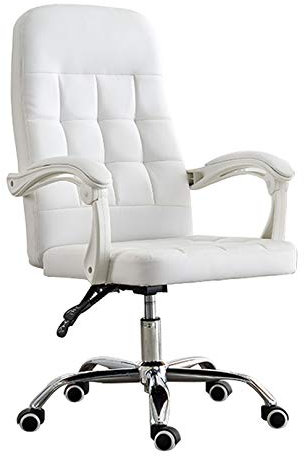 BXSUKEYOU Drehbarer Schreibtischstuhl aus PU-Leder, ergonomischer Arbeitsstuhl, 360-Grad-drehbarer Computerstuhl mit Kippmechanismus, Lounge-Stuhl für Schlafzimmer, Wohnzimmer für Heimbüro-Stuhl