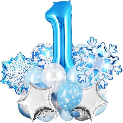Schneeflocken Deko Luftballon, Geburtstag Zahlen Luftballon 1 Jahre, Schneeflocke Folien Ballon, Schneeflocken Helium Ballons, Snowflake Luftballon, Schneeflocken Luftballon