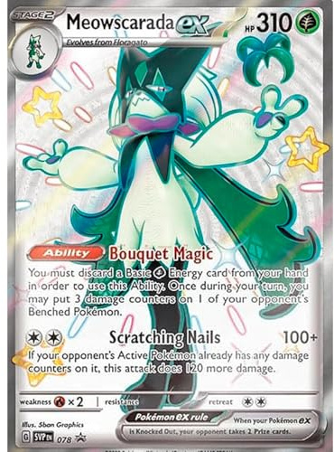 Riesige Pokemon-Karten, Promo, GX, VMAX, EX, Vstar oder V, Jumbo-Karte, XXL, Pokémon-Werbebox, offizielle Karte, englische Sprache (Meowscarada EX)