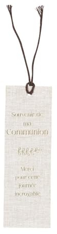 Artyfêtes Générique - 10 Marque-Pages Carton Communion 5X15CM Lin
