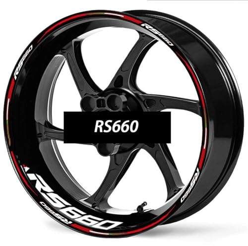 YOUZKA Decalcomania 1 Set di Accessori Moto Adesivi per Ruote Strisce Adesivi Riflettenti per Cerchioni per Aprilia RS 660 RS660 RS-660(Color2)