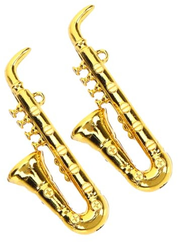 SOPOTUTU 2stücke Miniature Saxophone Modell Für Puppenhaus Kunsthandwerk Und Fotorequisiten Realistische Darstellung Für Musikliebhaber
