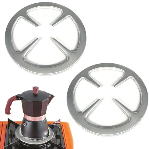 ZAHD 2 Pièce Moka Pot Cuisinière Support Pot Réducteur Anneau Stand Cafetière étagère accessoires Réducteur de Brûleur Support pour anneau de fixation pour cafetière à expresso four cuisine (Argent2)
