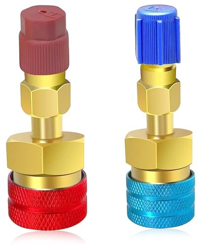 2pcs 1234yf adaptateur raccords coupleurs rapides kit cuivre haut côté bas r1234yf adaptateur de tuyau de tuyau pour le système climatisation la voiture recharge, voiture AC