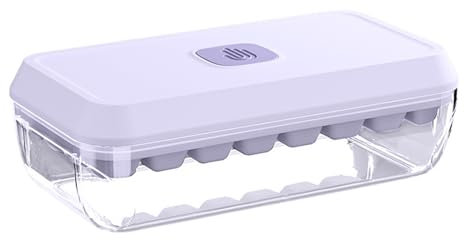 24-Cube Ice Cube Tray with Lid & Large Capacity, BPA-Free Plastic, Reusable Freezer Ice Tray for Easy Fill & Release