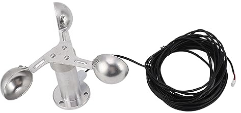 Restokki Aluminiumlegierung Windgeschwindigkeitssensor, Dreibecher Anemometer Für Wetterkontrolle Und Kraftwerksüberwachung, 0-3,8 V