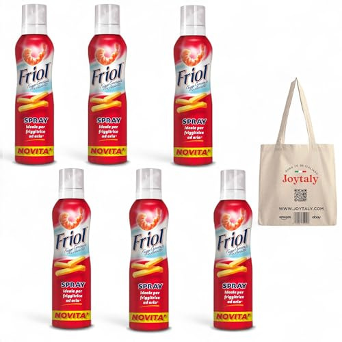 6 pz Friol Olio Spray per Friggitrice ad Aria Calda, 150 ml + Joytaly shopping bag free