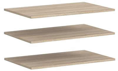 xonox.home – Einlegebodenset 77x2x33 cm in Sonoma Eiche Nachbildung – 3-teiliges Set aus Regalböden zur individuellen Schrankeinteilung – Zusätzliche Ablageflächen in natürlicher Holzoptik