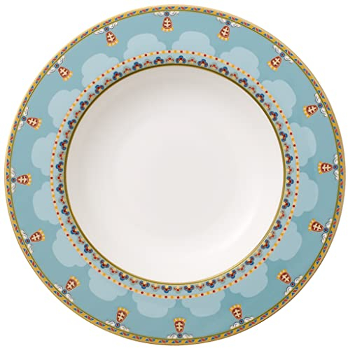 Villeroy & Boch Samarkand Aquamarin Piatto Fondo, 24 cm, Porcellana Bone China, Oro, 25.1x25.1x9.8000000000000007 cm