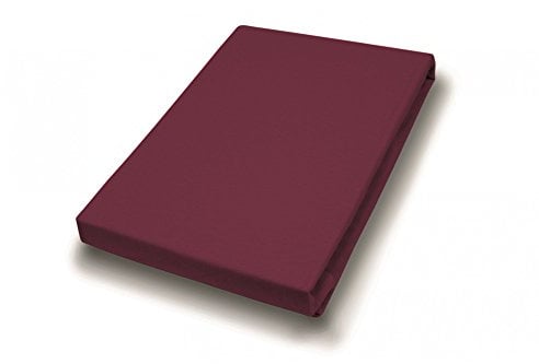 HAHN Jersey-Spannbettlaken in 25 Farben, Größe:180x200 - 200x200 cm;Farbe:bordeaux