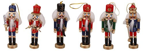Set 6pcs Muñecas Cascanueces de Madera Artesanal 12cm
